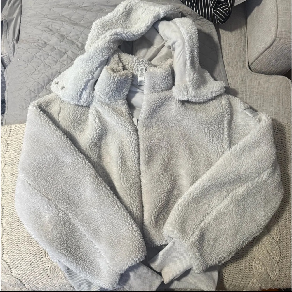 alo grey Sherpa Hooded Jacket